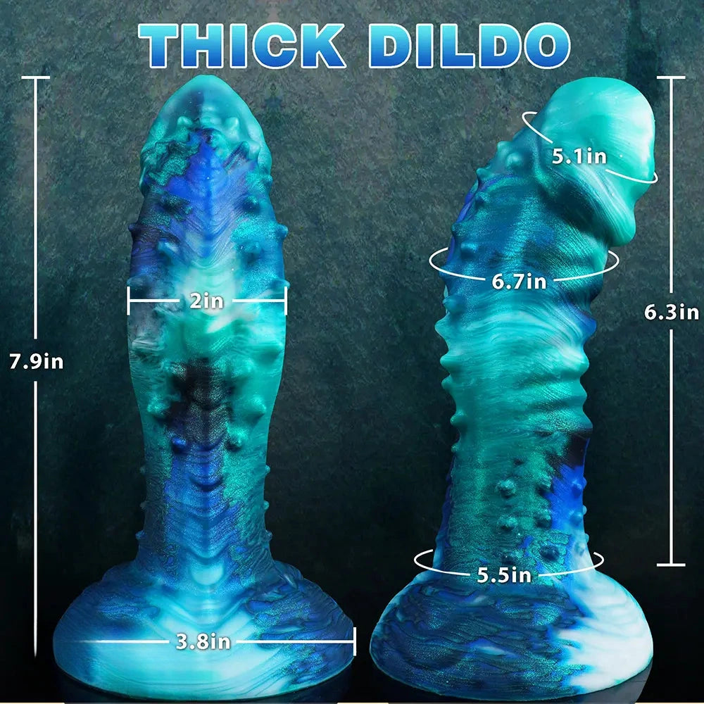 7.9in Spiked Monster Silicone Soft Dildo Pleasure Toy For Men Women