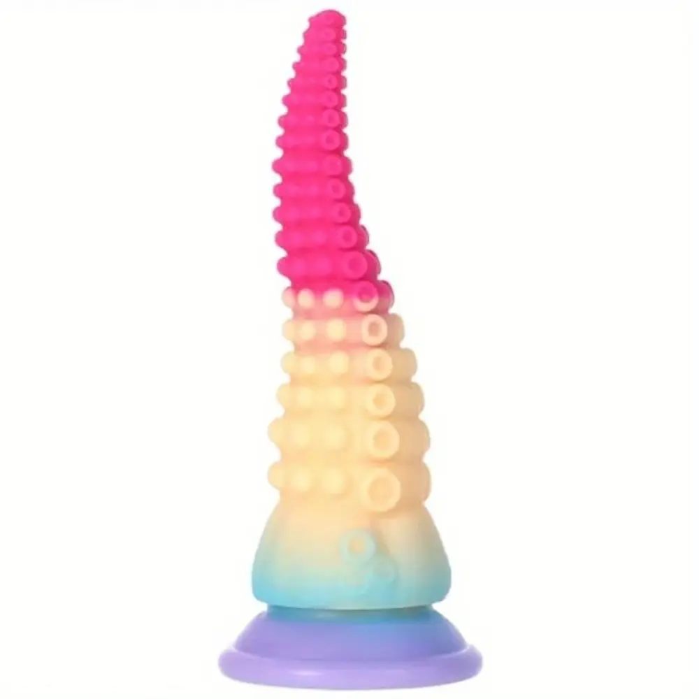 7.9in Tapered Tentacle Fantasy Octopus Suction Cup Liquid Silicone Dildo