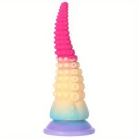 7.9in Tapered Tentacle Fantasy Octopus Suction Cup Liquid Silicone Dildo