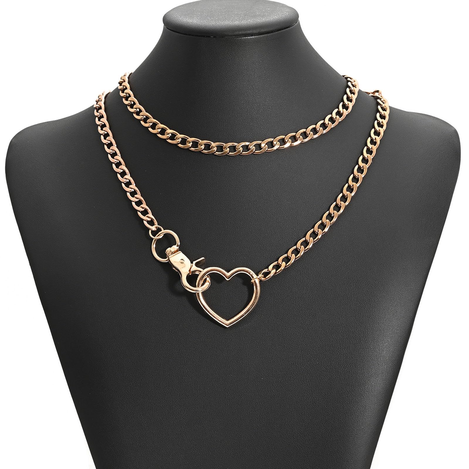 Choker mit Herzschlaufe und Kettenanhänger