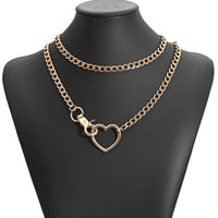 Choker mit Herzschlaufe und Kettenanhänger