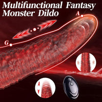 9.5-inch Realistic Monster Tongue Thrusting Dildo Vibrator With Remote Control