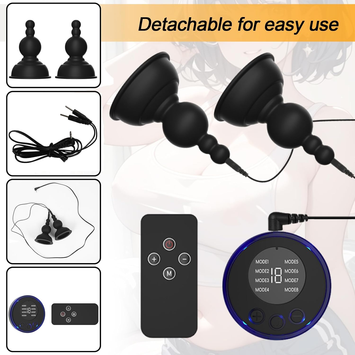 BDSM Electric Shock Silicone Nipple Stimulator with Remote Control
