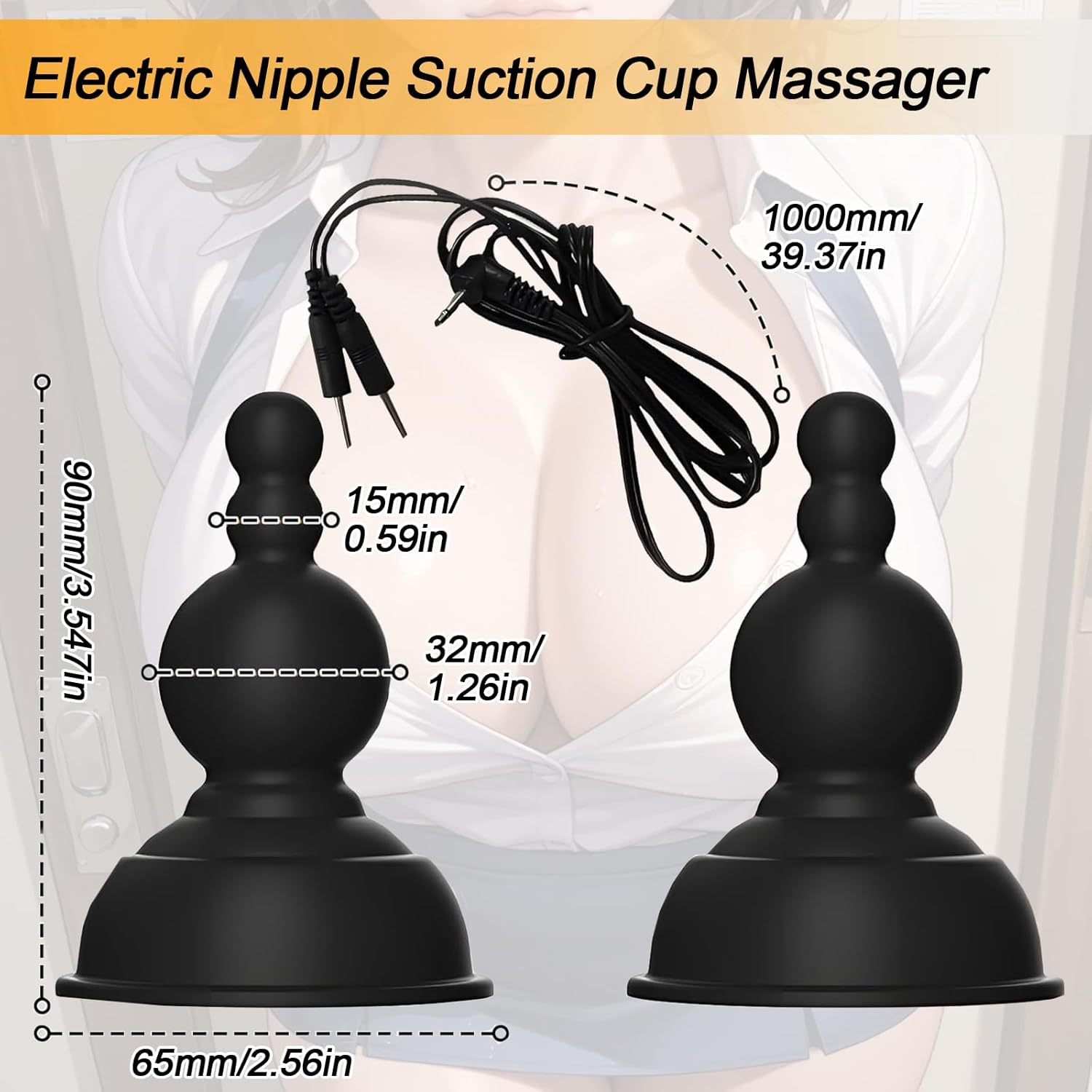 BDSM Electric Shock Silicone Nipple Stimulator with Remote Control