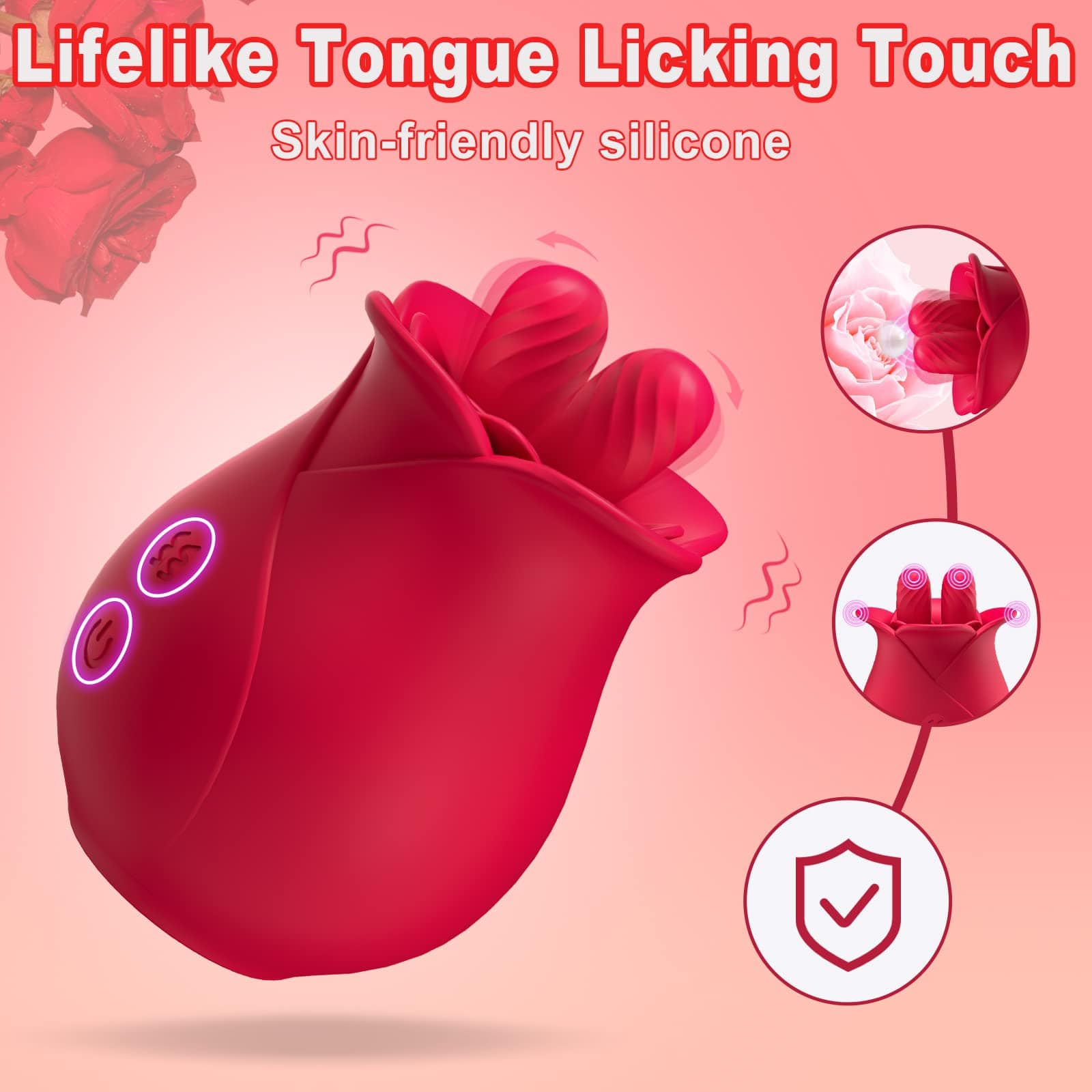 Rose Romeo Double Tongue Lick Shaker clitoral nipple orgasmic sex toy