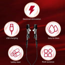 BDSM Electric Shock Nipple Clitoral Clip Chain
