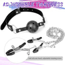 BDSM Bondaged Restraints Ball Gag Nipple Clitoris Clamp Anal Plug Set