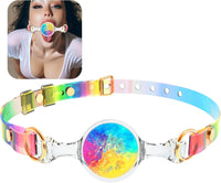 BDSM Ball Gag Silicone Breathable Sex Gag with Adjustable Colorful Strap