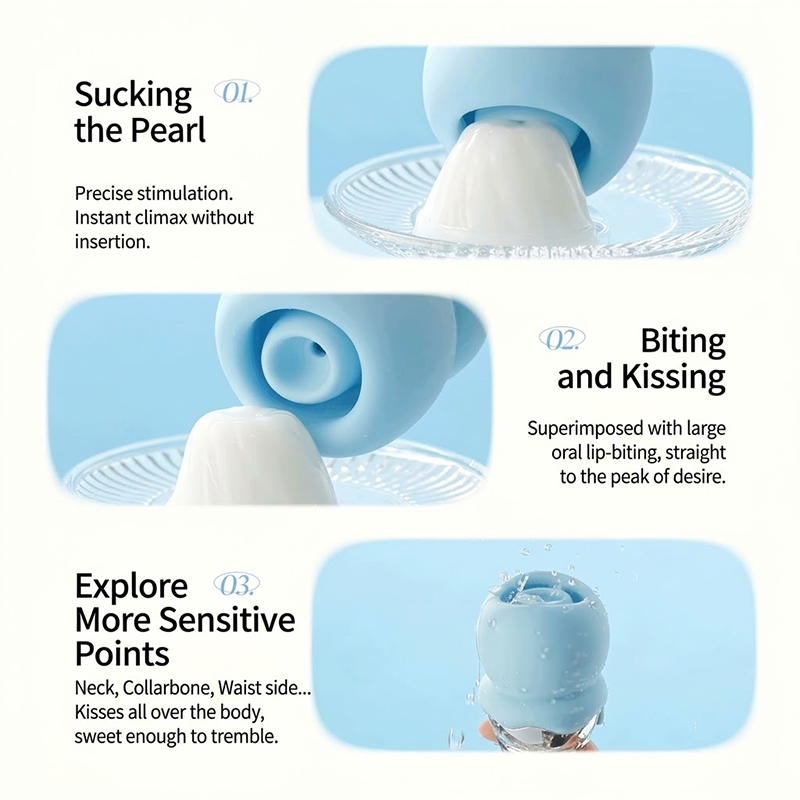 KISSTOY Sweet Kiss Ice Cream Dual-Zone Clitoral Suction & Nibbling Massager