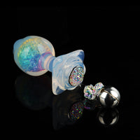 Aurora Rose Petal Crystal Silicone Anal Plug with Jeweled Base