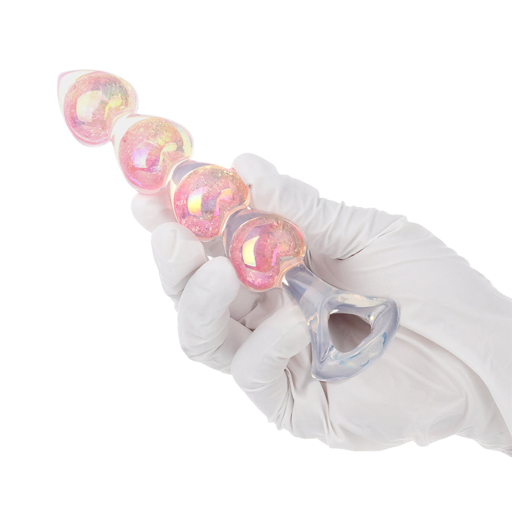 Iridescent Aurora Heart-Shaped Anal Bead Plug