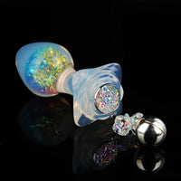 Aurora Ergonomic Curved-Neck Crystal Silicone Anal Plug with Petal Base