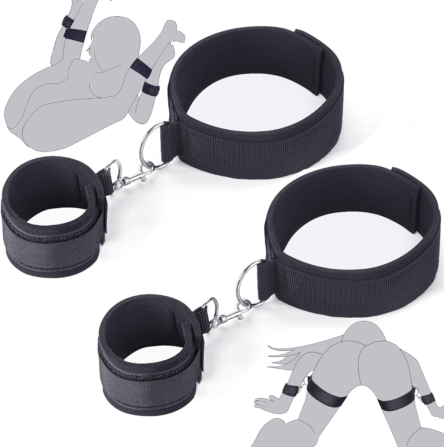 BDSM Wrist-to-Thigh Bondage Adjustable Sex Cuffs For Bedroom sex