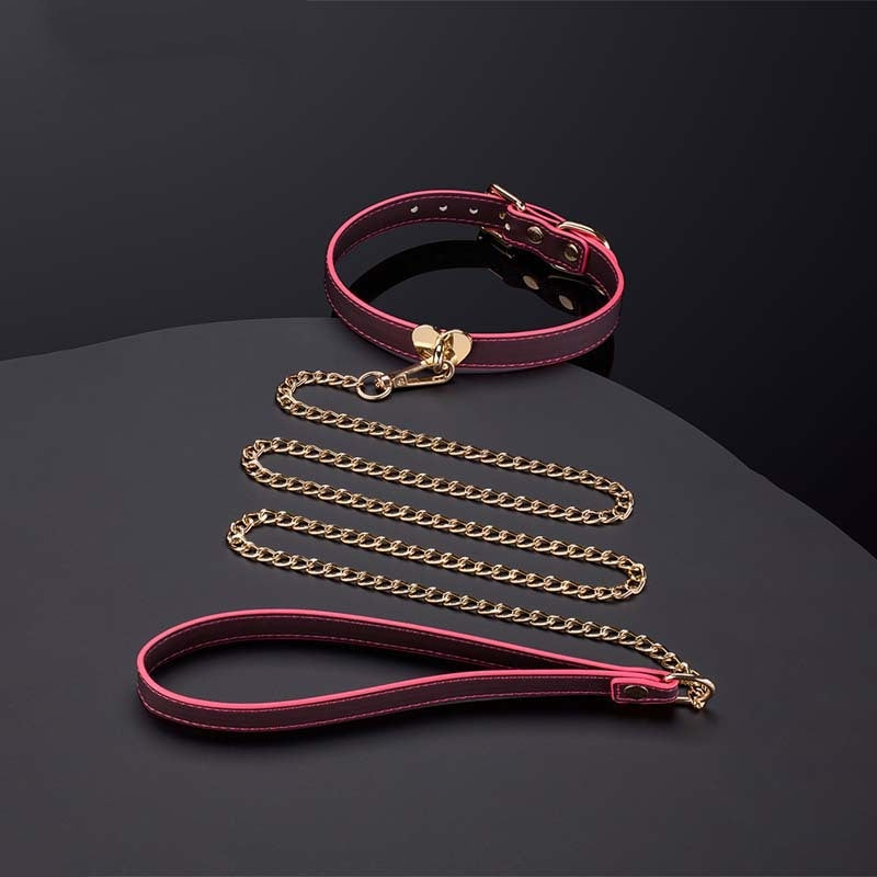BDSM Temperature-Sensitive Color-Changing Collar With Leash