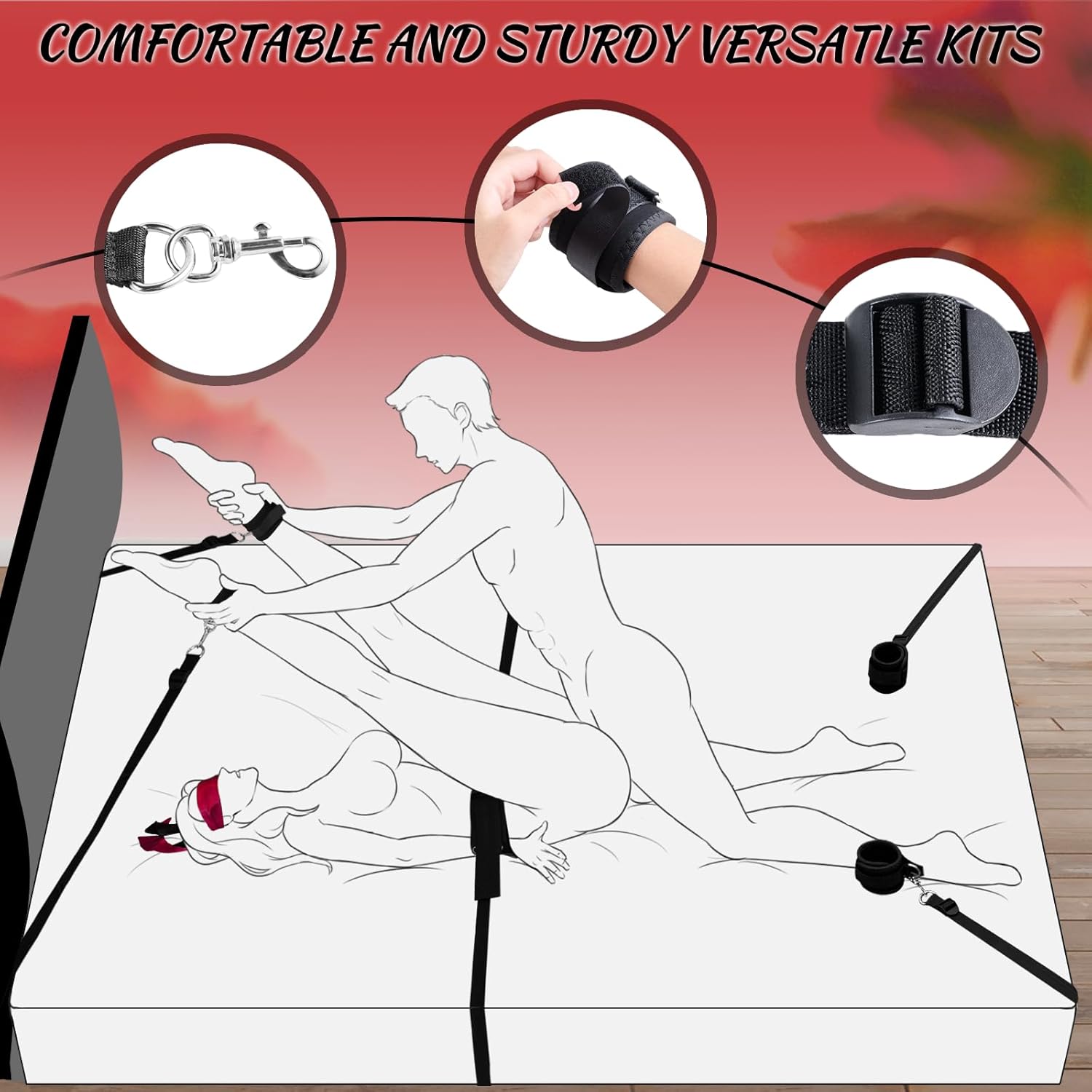 BDSM Bed Restraint Bondage Restraints Set For Couple