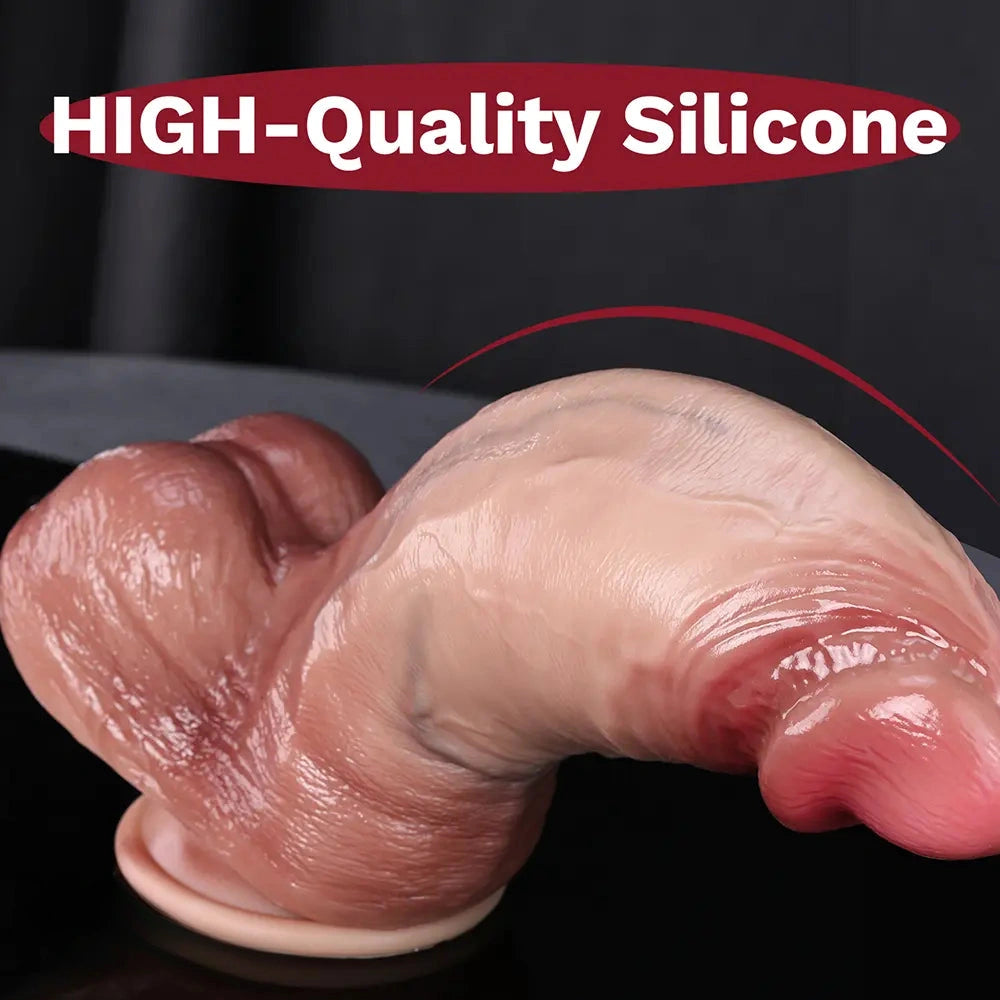 7in 8.6in 9.8in Protruding Cyan Veins Dildo With Winkkled Balls Thick Cock