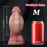 7in 8.6in 9.8in Protruding Cyan Veins Dildo With Winkkled Balls Thick Cock