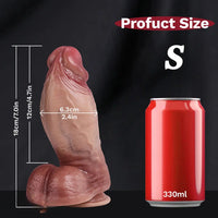 7in 8.6in 9.8in Protruding Cyan Veins Dildo With Winkkled Balls Thick Cock