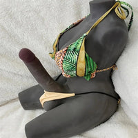 7in Ebony Dildo 22lb Realistic Shemale Sex Doll Torso Sex Toy Masturbator
