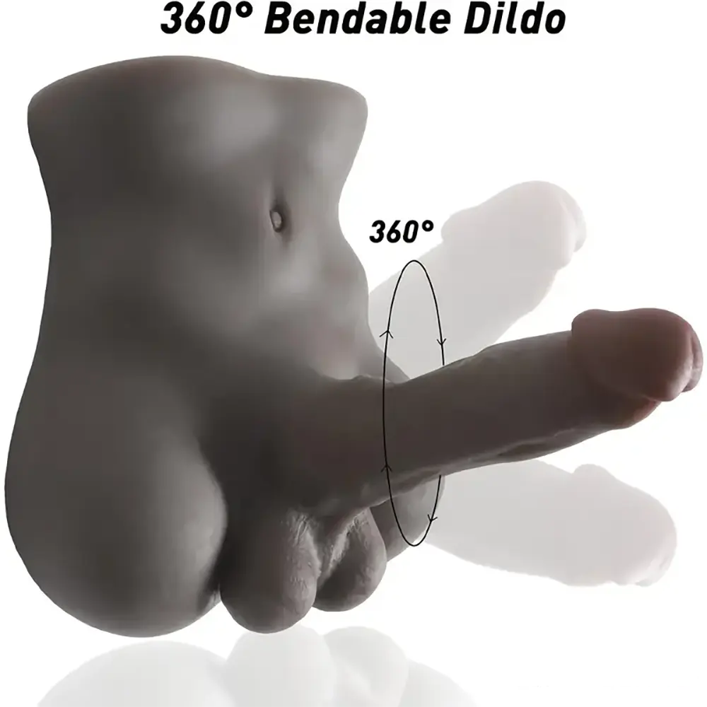 7in Lifelike Silicone Flexible Dildo With Sex Torso Female Sex Toy