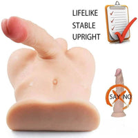 7in Real Feeling TPE Dildo 6.83lb Torso Sex Doll With Flat Base