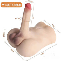7in Real Feeling TPE Dildo 6.83lb Torso Sex Doll With Flat Base