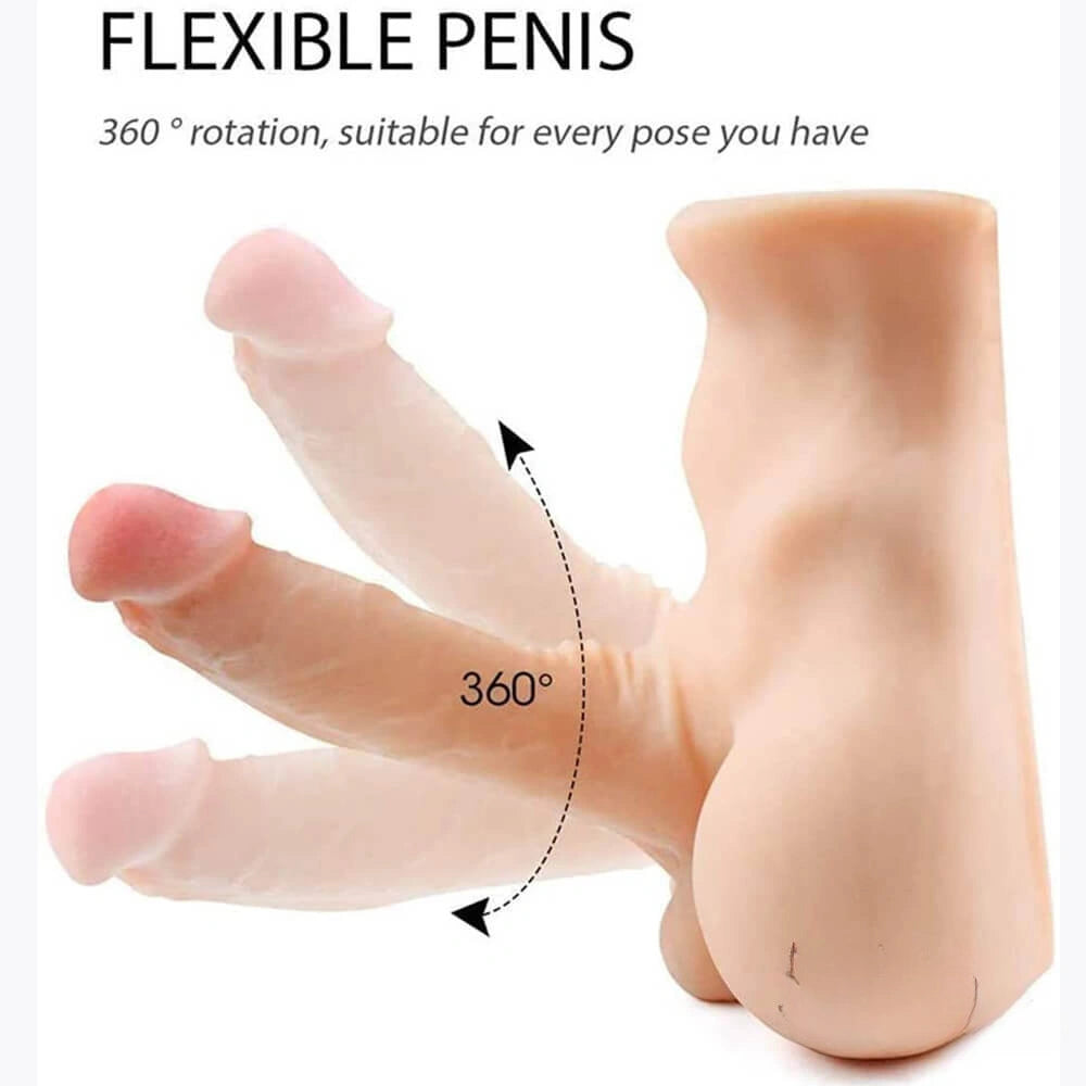 7in Real Feeling TPE Dildo 6.83lb Torso Sex Doll With Flat Base
