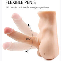 7in Real Feeling TPE Dildo 6.83lb Torso Sex Doll With Flat Base