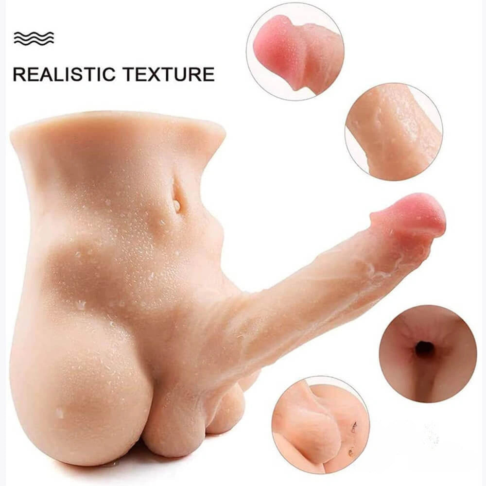 7in Real Feeling TPE Dildo 6.83lb Torso Sex Doll With Flat Base