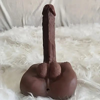 7in Realistic Silicone Dildo With Flat Base Ebony Sex Torso For Gay Men