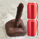 7in Realistic Silicone Dildo With Flat Base Ebony Sex Torso For Gay Men