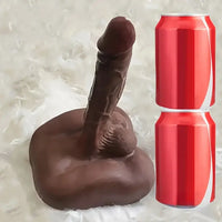 7in Realistic Silicone Dildo With Flat Base Ebony Sex Torso For Gay Men