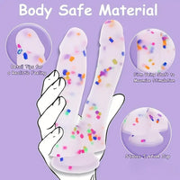 7in Soft Silicone Confetti Colorful Double Headed Dildo For Women Men