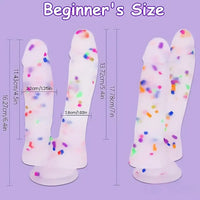 7in Soft Silicone Confetti Colorful Double Headed Dildo For Women Men