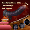 8.03in Dual Density Silicone Soft Real Dildo With Glans Veins & Testicles