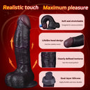 8.03in Dual Density Silicone Soft Real Dildo With Glans Veins & Testicles