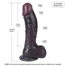 8.03in Dual Density Silicone Soft Real Dildo With Glans Veins & Testicles