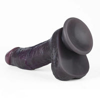 8.03in Dual Density Silicone Soft Real Dildo With Glans Veins & Testicles