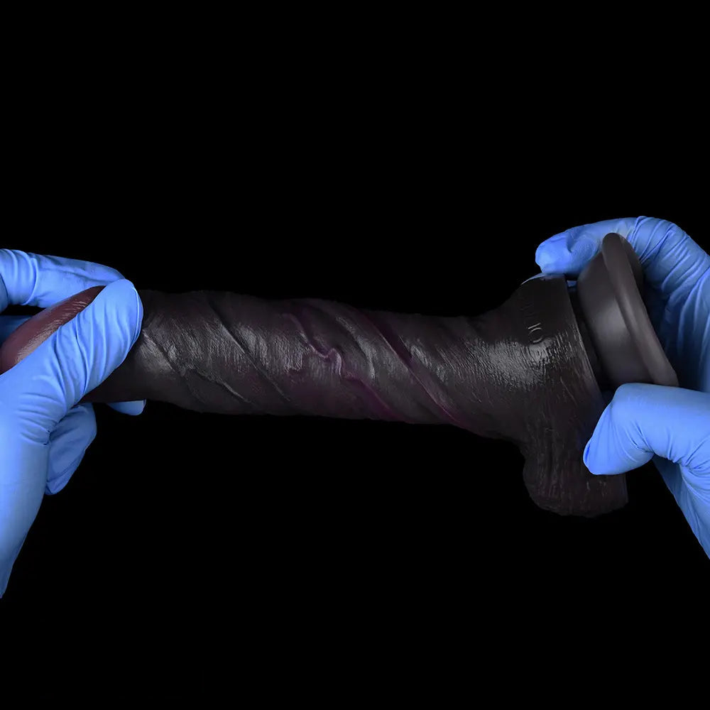 8.03in Dual Density Silicone Soft Real Dildo With Glans Veins & Testicles