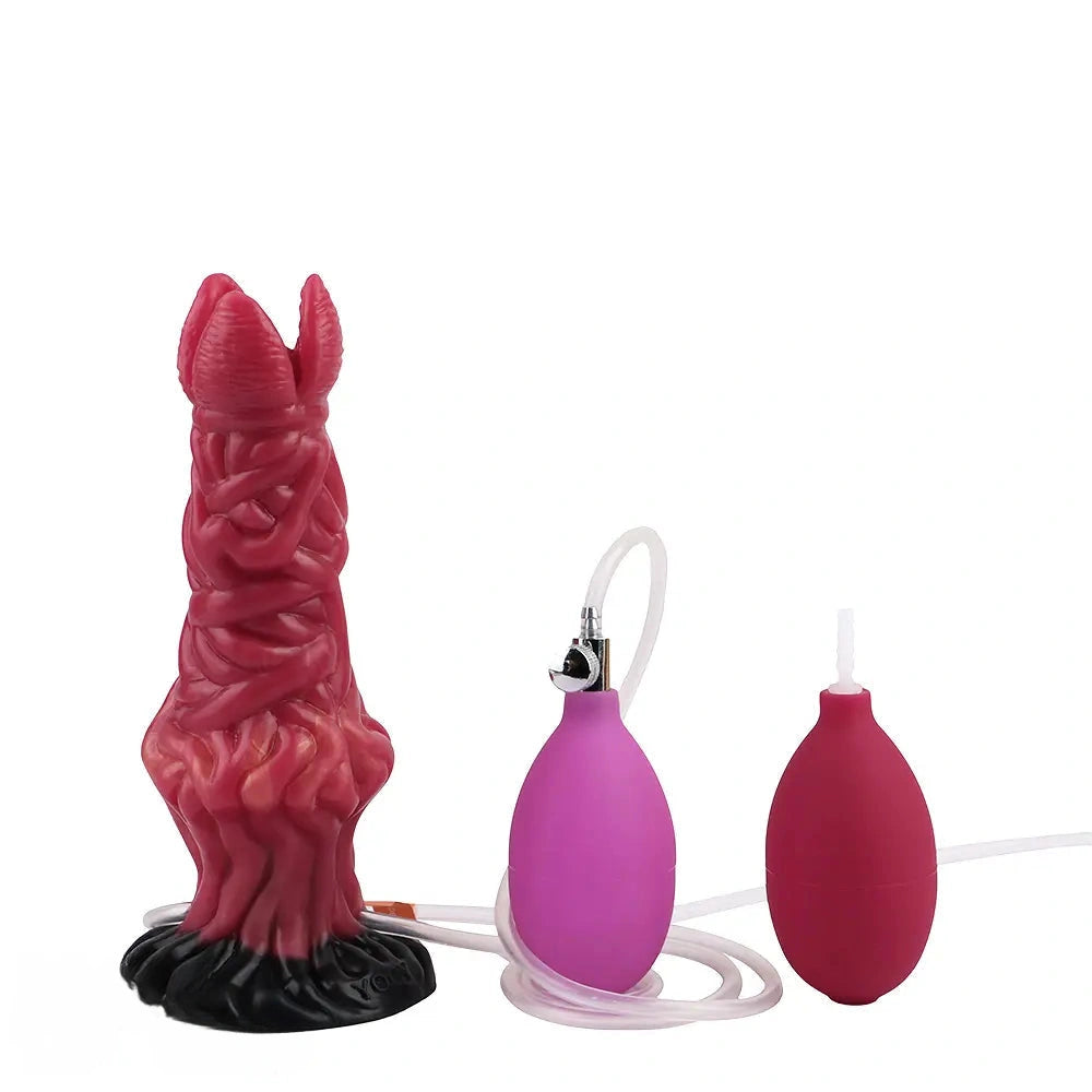 8.03in Ejaculating Inflatable Big Silicone Soft Fantasy Creature Dildo