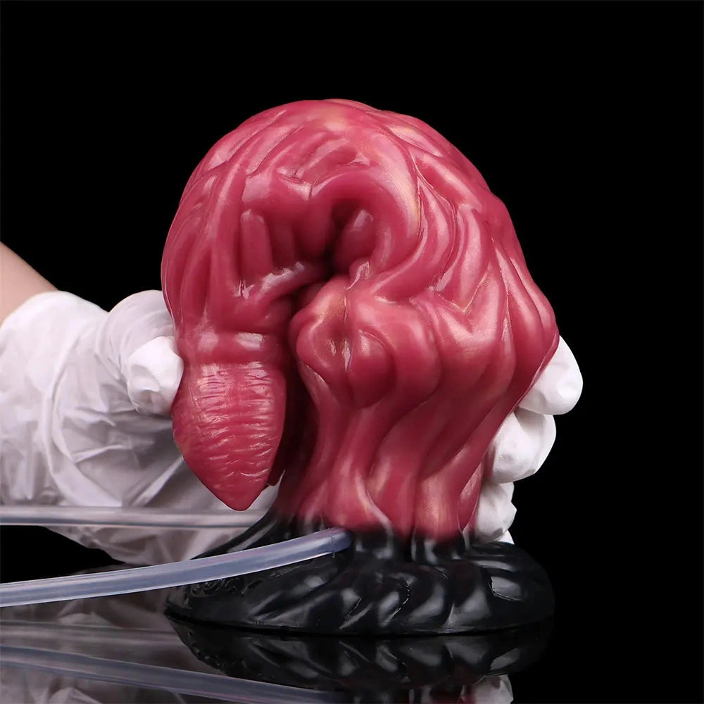 8.03in Ejaculating Inflatable Big Silicone Soft Fantasy Creature Dildo