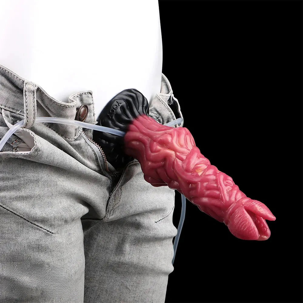 8.03in Ejaculating Inflatable Big Silicone Soft Fantasy Creature Dildo