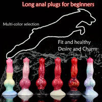 8.03in Fantasy Big Dog Knot Silicone Soft Dildo For G-Spot Stimulation
