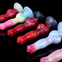 8.03in Fantasy Big Dog Knot Silicone Soft Dildo For G-Spot Stimulation