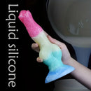 8.03in Fantasy Big Dog Knot Silicone Soft Dildo For G-Spot Stimulation