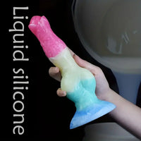 8.03in Fantasy Big Dog Knot Silicone Soft Dildo For G-Spot Stimulation