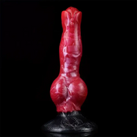 8.03in Fantasy Big Dog Knot Silicone Soft Dildo For G-Spot Stimulation