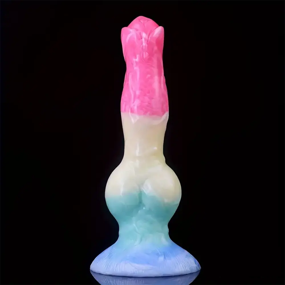 8.03in Fantasy Big Dog Knot Silicone Soft Dildo For G-Spot Stimulation