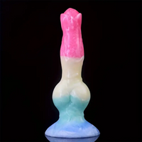 8.03in Fantasy Big Dog Knot Silicone Soft Dildo For G-Spot Stimulation