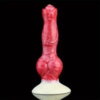 8.03in Fantasy Big Dog Knot Silicone Soft Dildo For G-Spot Stimulation